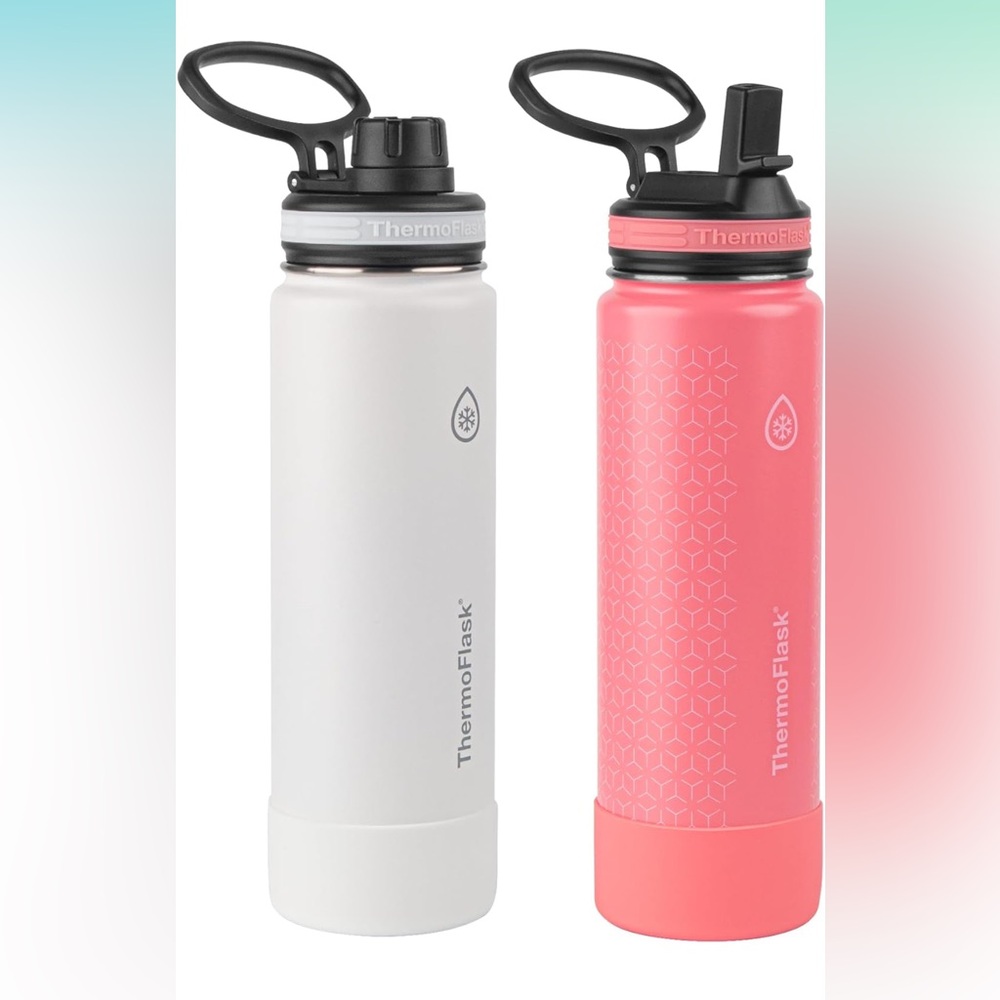 ThermoFlask 24 oz Double Wall Vacuum Insulated Stainless Steel 2-Pack Bottles